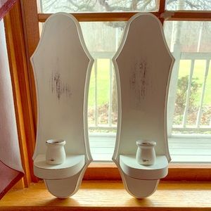 White wash candle holders